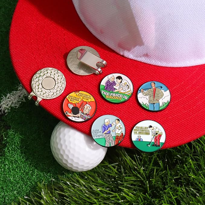 Magnetic Golf Ball Marker Clips, Funny Golf Ball Markers with Magnetic Clip, Enamel Golf Ball Markers Hat Clip Magnet for Men Women Golfer Gifts