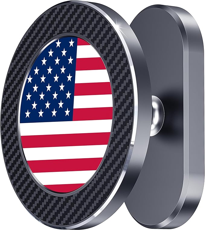 A2C American Flag Alloy Magnetic Golf Cart Phone Holder Compatible with MagSafe iPhone 12-17 Mini Fits EZGO, Club Car, Yamaha, Icon, Golf Accessories for Men Golfers Women Essentials Gift (US Flag)