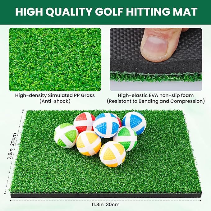 Battle Golf Game Set Chipping Game Practice Mat Games for Backyard Fun and Swing Training, Golf Hitting Mat Play for Golf Parties and Kids Family Activities Outdoor