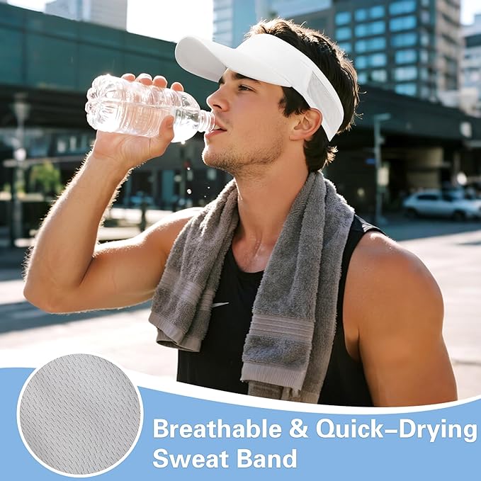 HH HOFNEN Sports Sun Visor Cooling Lightweight Stretchy Packable Running Golf Visor Hat for Men Women
