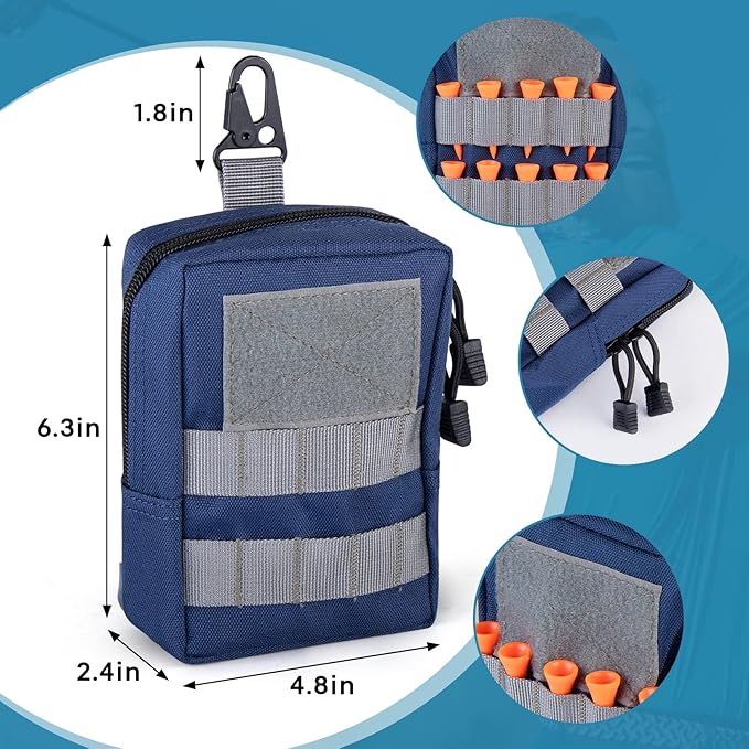 Golf Balls Bag,Molle Golf Tees Holder Pouch For Golf Rangefinder Storage,Zipper Golf Accessories Bag for Men And Women