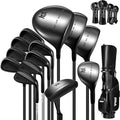 PGM 19 Piece Men's Complete Golf Club Sets - Ultra-Thin Face Titanium Driver (0.85+ COR), High COR Fairway Woods, Forged Irons, Precision CNC Milled Putter, with Stand Bag - Right Handed