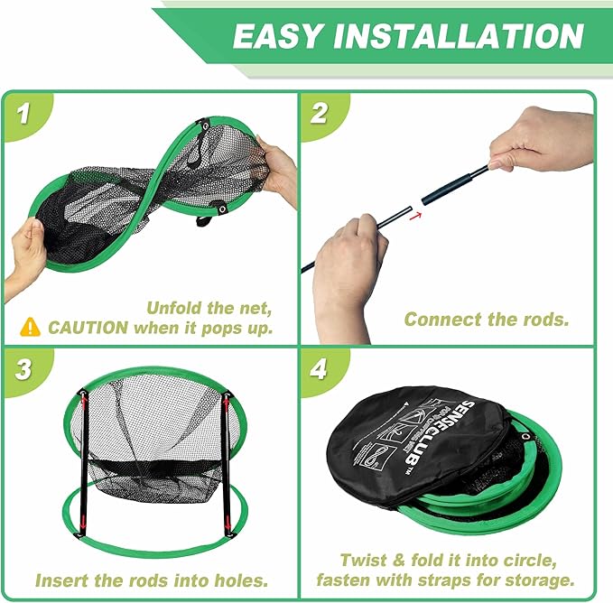 Foldable Chipping Net & Floating Green, Indoor Golf Practice Chipping Target, Backyard Golf Game & Gifts