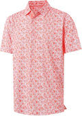 M MAELREG Mens Golf Shirt Short Sleeve Dry Fit Print Moisture Wicking Performance Patterns Collared Polo Shirt