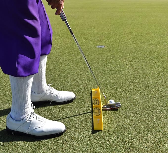 The Putting Arc - T3 Model - Golf Training Aid Used to Perfect Your Putting and Reduce Your Score! - Practice and Master Your Putting Fundamentals! - Golden Yellow