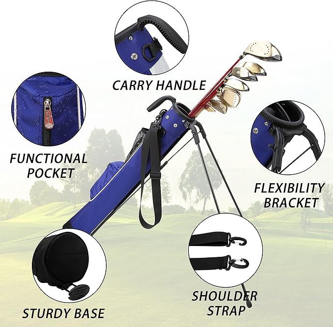 PGM Sunday Bags - Lightweight Golf Bag with Strap, Stand, Easy to Carry - Durable Pitch Putt Bag for Short Courses