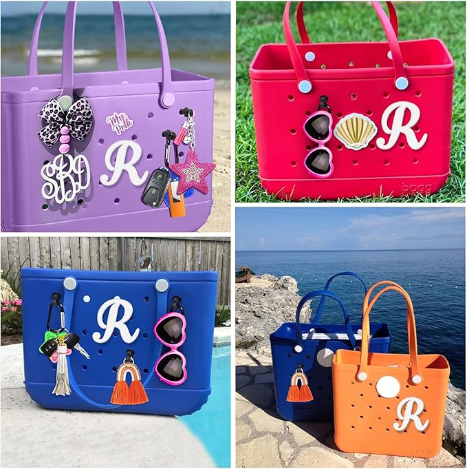 Mity rain Letter Charms for Bogg Bag，Alphabet Lettering Accessories Charms Compatible with Bogg Bag Original All Models, Insert Decorative Letter for Handbag Beach Tote Bag R