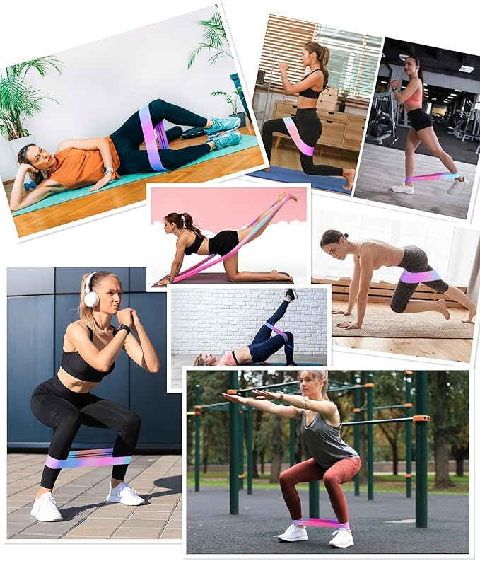 6 Pcs Fabric Booty Bands & Long Resistance Bands for Workout Butt and Legs Pull Up Exercise Elastic Stretch Bands Home Gym Fitness Equipment