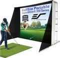 Elite Screens Golf Impact Screen Golf Simulator Impact Screen 8 ft x10 ft, Golf Hitting Screen for Simulator, Enclosed Golf Screen for Training, GolfSim Bay GSP0810-IPW350