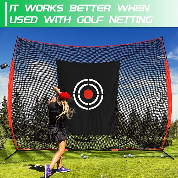 Golf Target Hitting Cloth - 6 X 5 FT White Fast Setup Sturdy Practice Trainers Basement Yard for Golfers Adults Players Teens Gifts