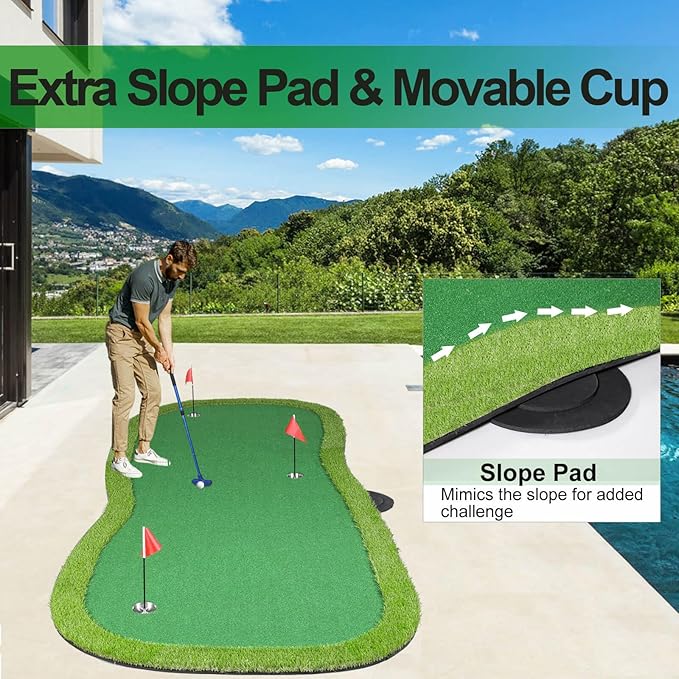 Golf Putting Green, Professional Large Practice Putting Mat for Outdoor & Indoor Putt Trainning