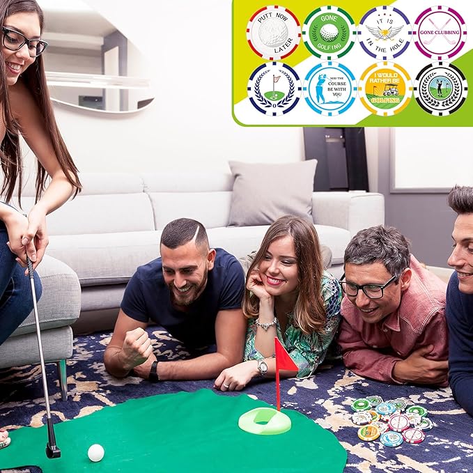 Sosation 24 Pcs Personalized Golf Ball Marker Funny Poker Chip Ball Marker Set 1.57 Inches Poker Chip Christmas Gifts Collection for Men Womens Golf Accessories, 8 Styles