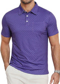 Lexiart Mens Golf Shirt Short Sleeve Dry Fit Print Moisture Wicking Performance Patterns Collared Polo Shirt with Pocket