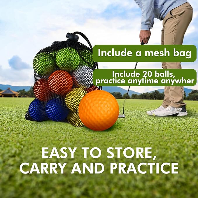 Foam Golf Practice Balls,Realistic Feel and Limited Flight Practice Golf Balls for Backyard,Soft Training Golf Balls for Indoor or Outdoor