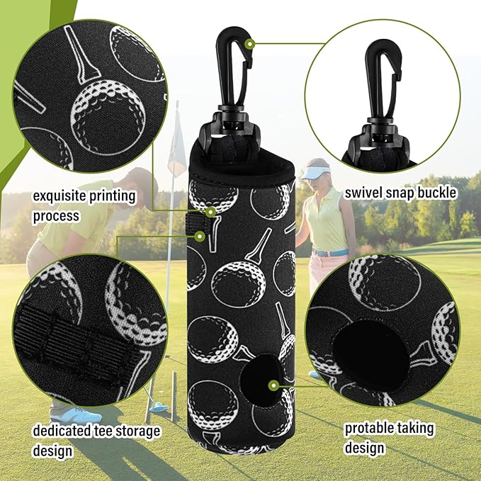 Liliful 12 Pcs Golf Accessories Kit, Include Golf Ball Bag with Hook Towel Tees Magnetic Ball Marker Divot Tool Cleaner Brush for Women Man Gifts