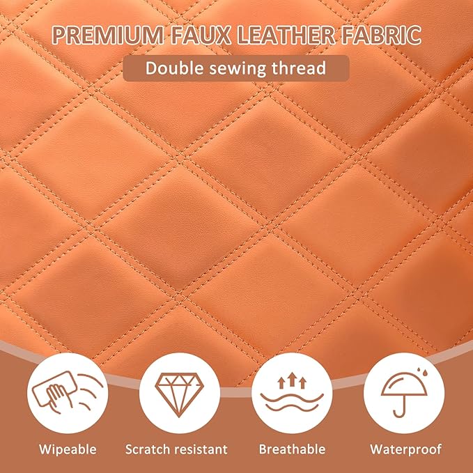Golf Cart Seat Cover for Club Car Precedent Ordinary Front Seat Cushion, Thick Vinyl Leather Custom Diamond Comfortable, Adjustable Straps and Retractable Buckle/No Nails Required (Black&Brown)