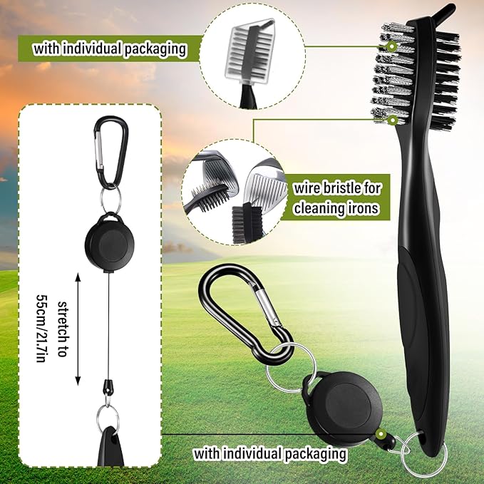 Liliful 12 Pcs Golf Accessories Kit, Include Golf Ball Bag with Hook Towel Tees Magnetic Ball Marker Divot Tool Cleaner Brush for Women Man Gifts