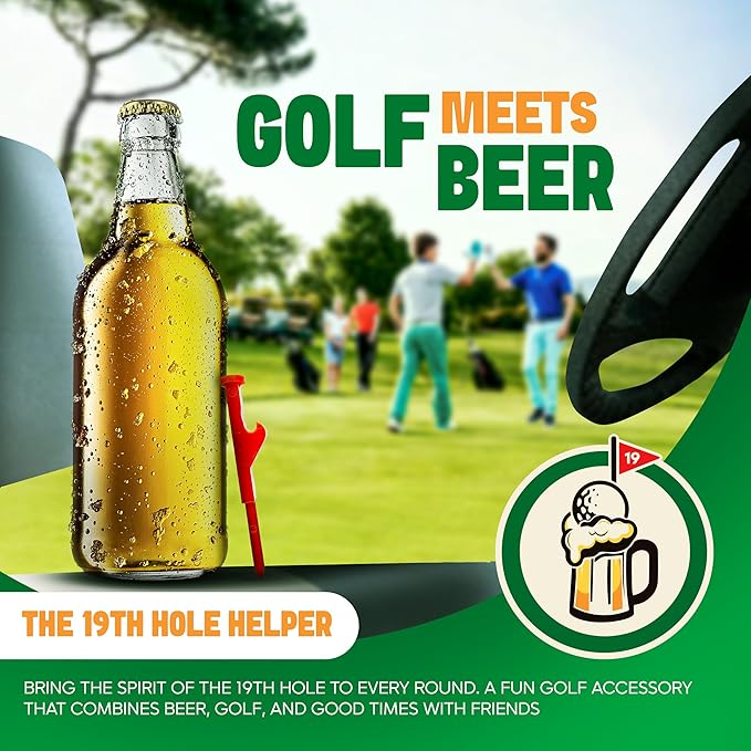 Golf Tee Bottle Opener - Funny Golf Tee and Drink Opener 6 Pack for Men, Bachelor Party Novelty Gift for Golf Outings, Party Favor, Trips, Tournaments