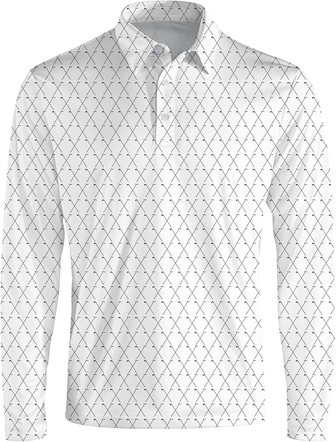 Men's Long Sleeve Golf Shirt Quick Dry 3 Button Work Fishing Outdoor Casual Collar Shirt