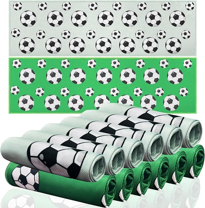 OPSO Soccer Cooling Towel Set, 40 x 12 inches, 12 Pack, Microfiber Sports Towels for Baseball, Soccer, Golf LCE Towel Microfiber Sports Towels for Player