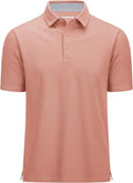 MAGCOMSEN Men's Polo Shirts Short Sleeve Cotton Pique 3 Button Classic Fit Casual T-Shirt Performance Golf Shirts