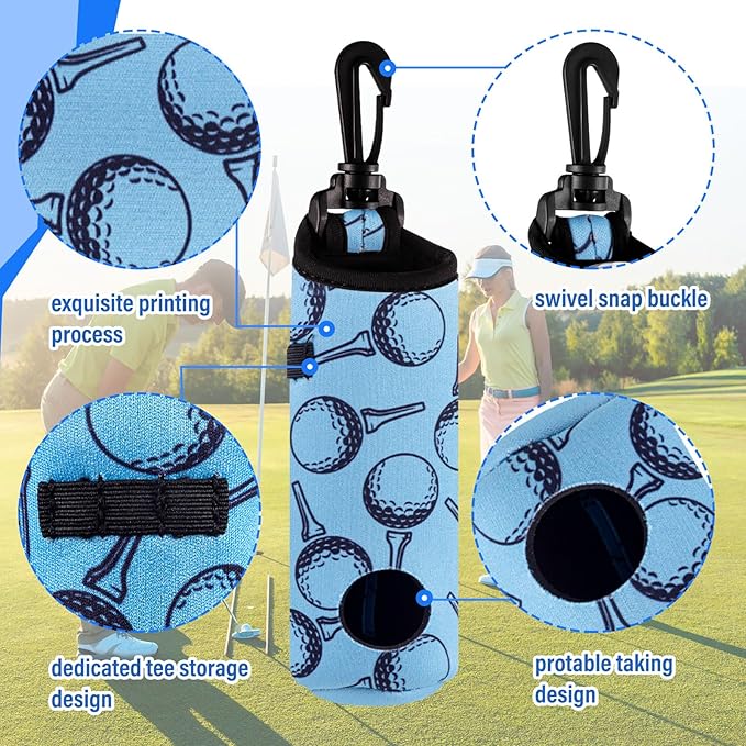 Liliful 12 Pcs Golf Accessories Kit, Include Golf Ball Bag with Hook Towel Tees Magnetic Ball Marker Divot Tool Cleaner Brush for Women Man Gifts