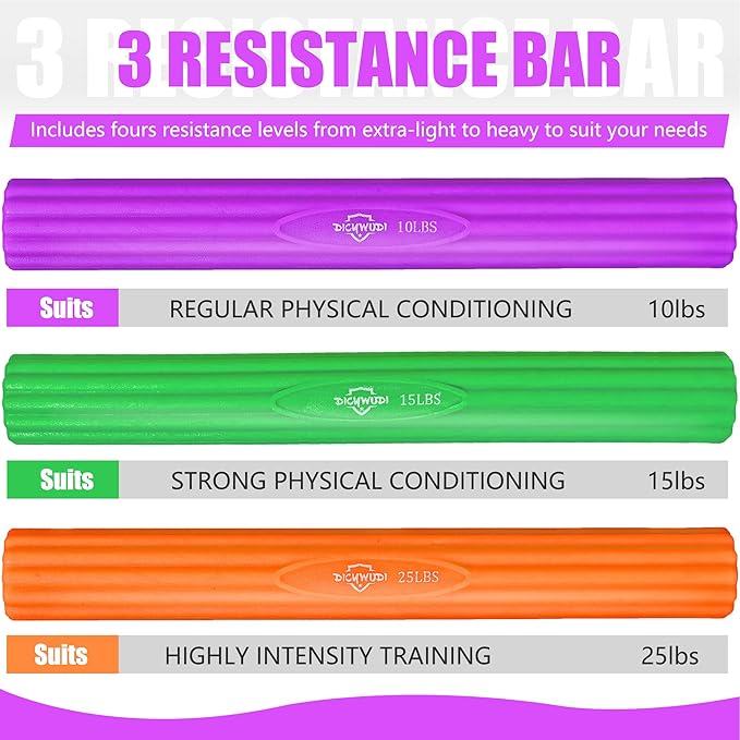 Flex Therapy Bar and Grip Strength Trainers set, Physical Therapy & Resistance Bar for Golfers Elbow, Tendinitis, Wrist,Forearms Pain, Improve Grip Strength and Relieve Pain