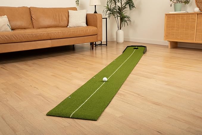 SkyTrak 9' Putting Mat with Ball Return – Indoor Golf Practice Green