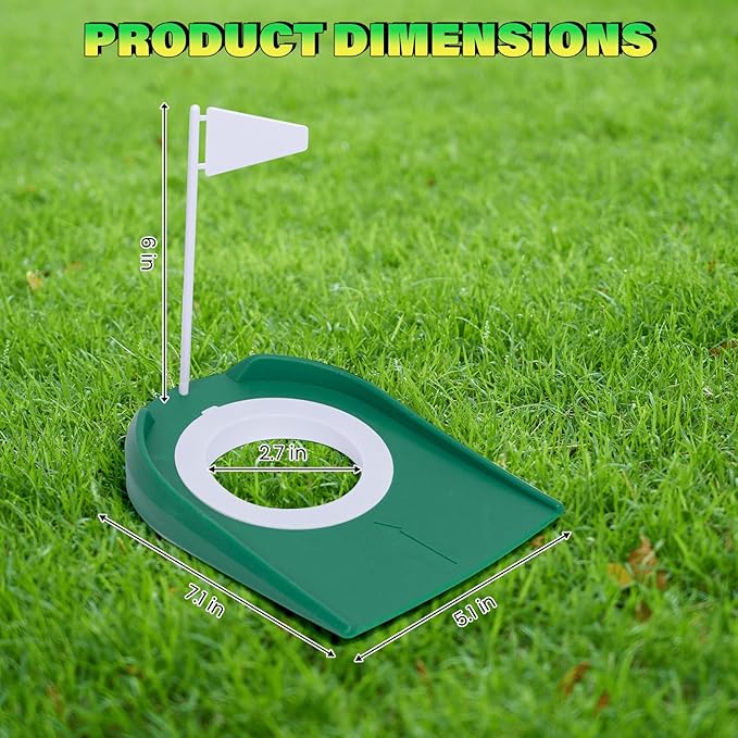 Mini Putting Golf Practice Set–Adjustable Putters, 6Flagged Holes, 12Practice Balls, Extendable Ball Retriever&Portable Storage Bags for Indoor and Outdoor Play