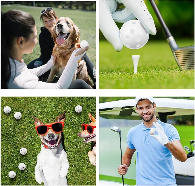 Tradder 120 Pcs 42mm Practice Golf Balls Hollow Sports Golf Training Balls Multicolor Plastic Golf Balls for Backyard Indoor Outdoor Driving Range Training Swing Practice