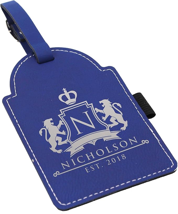 Custom Engraved Golf Luggage and Bag Tag - Personalized Golfing Accessories Gift for Golfer, Mom, Dad, Him, Her (Blue with Silver)