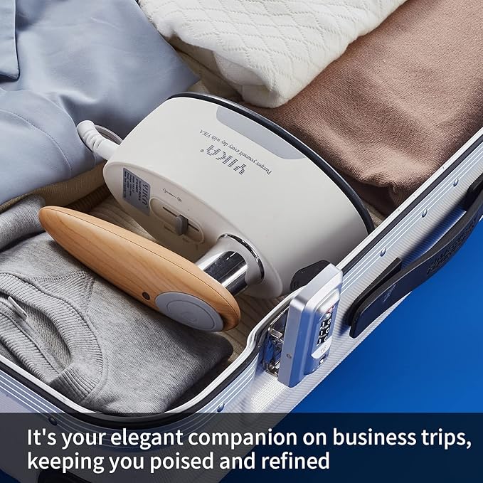 YIKA Steamer Iron for Clothes 2-in-1, Multi-Level Heating & Steaming Control, Handheld Steam Iron with Ceramic Coated Panel, Portable Fabric Wrinkle Remover for Home, Travel, and Office Use