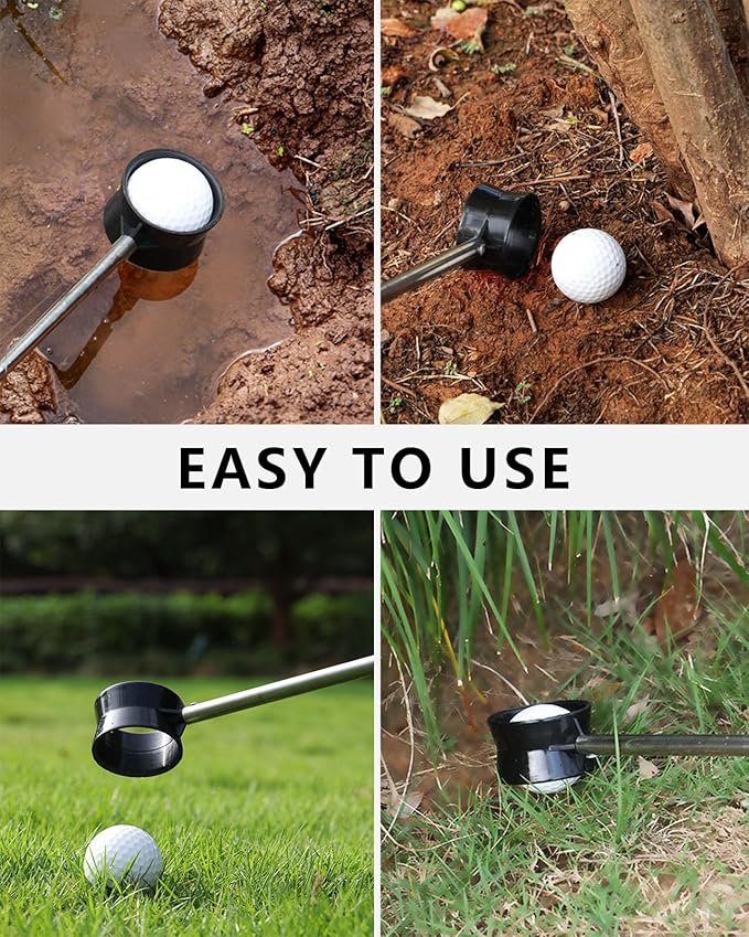 Telescopic Golf Ball Retriever (9/12ft) | Picker Upper Tool | Premium Stainless Steel & Double-Sided Head