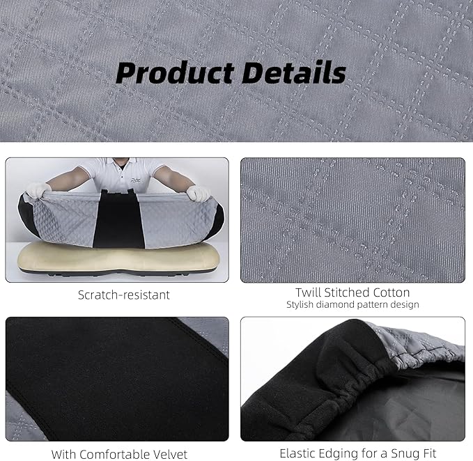 Roykaw Cool Golf Cart Seat Cover, Precedent Seat Covers with Breathable Material, Only Compatible with Club Car Precedent Front Seat, Double-Layer Fabric for Non-Slip and Textured