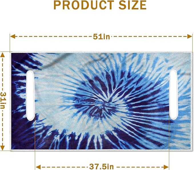 YOKYHOM Summer Golf Cart Seat Covers, Tie-dye Blue Golf Cart Front Seat Towel/Blanket Fit for EZGO/Yamaha/Club Car and More Golf Carts, 100% Microfiber, Keeps Your Seat Cool and Clean, 51''x 31''