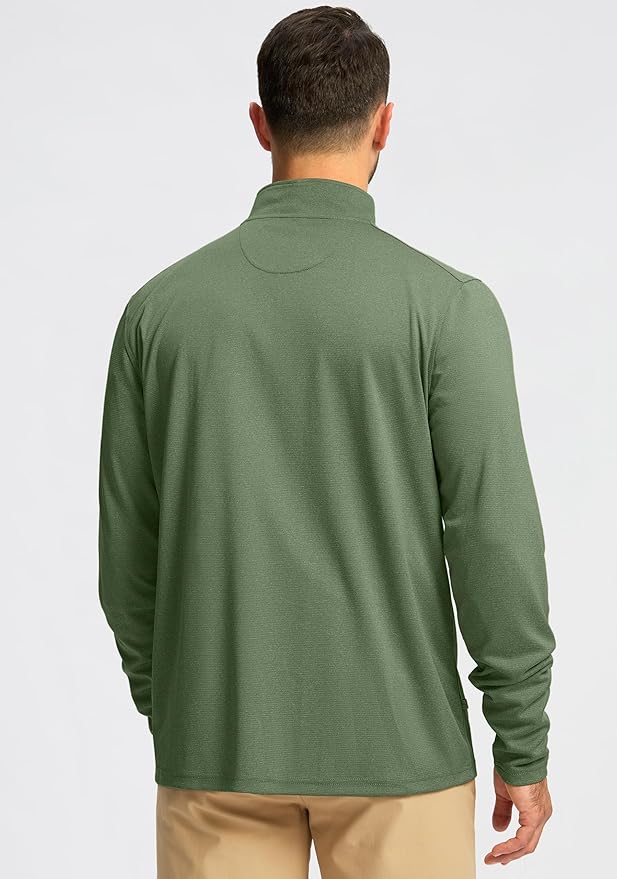 Obla Golf Quarter Zip Pullover for Men Mock Neck Sweatshirt Lightweight Sun Protection Men's Long Sleeve Golf Shirt