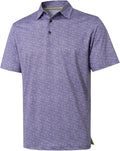 Golf Shirts for Men Dry Fit Short Sleeve Print Performance Moisture Wicking Polo Shirt