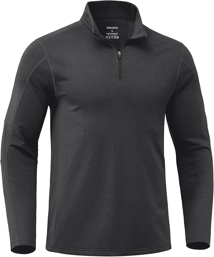 G Gradual Quarter Zip Pullover for Men Fleece Lined Sweatshirt Long Sleeve Winter Golf Shirt Mock Neck Polo Running Sweater