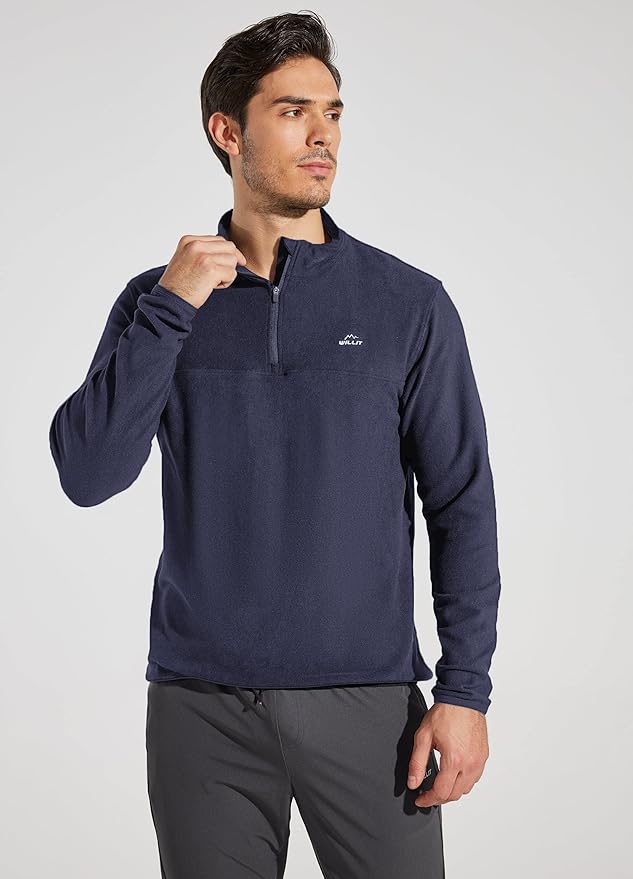Willit Men's Fleece Pullover Winter Shirts Long Sleeve Quarter Zip Cold Weather Golf Hiking Casual Warm Shirts