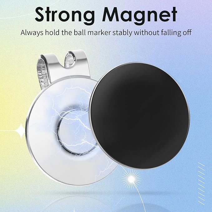 6 Pcs Golf Hat Clips Magnetic Ball Marker Holders Ball Markers Caps Professional Training Aids Accessories for Golf Hats Caps Pants Gloves Bags (Ball Marker Not Included)