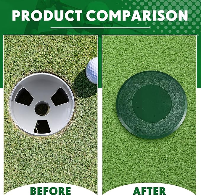6 Sets Golf Hole Cups with Cover 4'' Putting Green Golf Hole Cup Practice Training Aids for Outdoor Backyard Yard Garden, 6PCS Cup+ 6PCS Lids