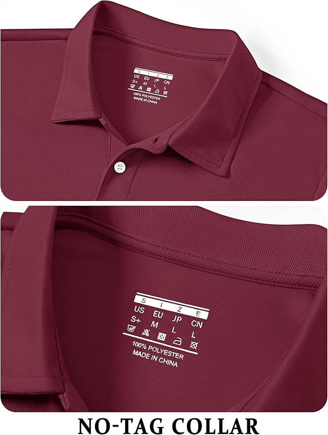 TACVASEN Mens Golf Shirt Dry Fit Mens Polo Shirts Short Sleeve Performance Golf Polos for Men with Collar Work Shirts