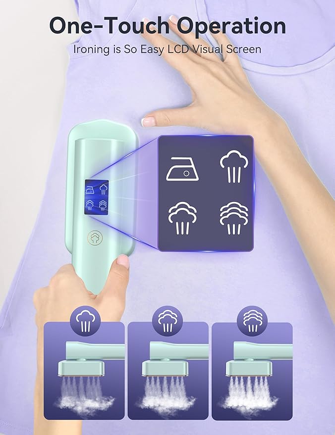 Steamer for Clothes,Sundu Portable 2-in-1 Travel Steamer&Iron,15s Fast Heat-up,100ml Water Tank,Ironing Gloves,25 Min Powerful Continuous Steam,1200W&4 Modes Light Steam Iron for Travel&Home(Green）