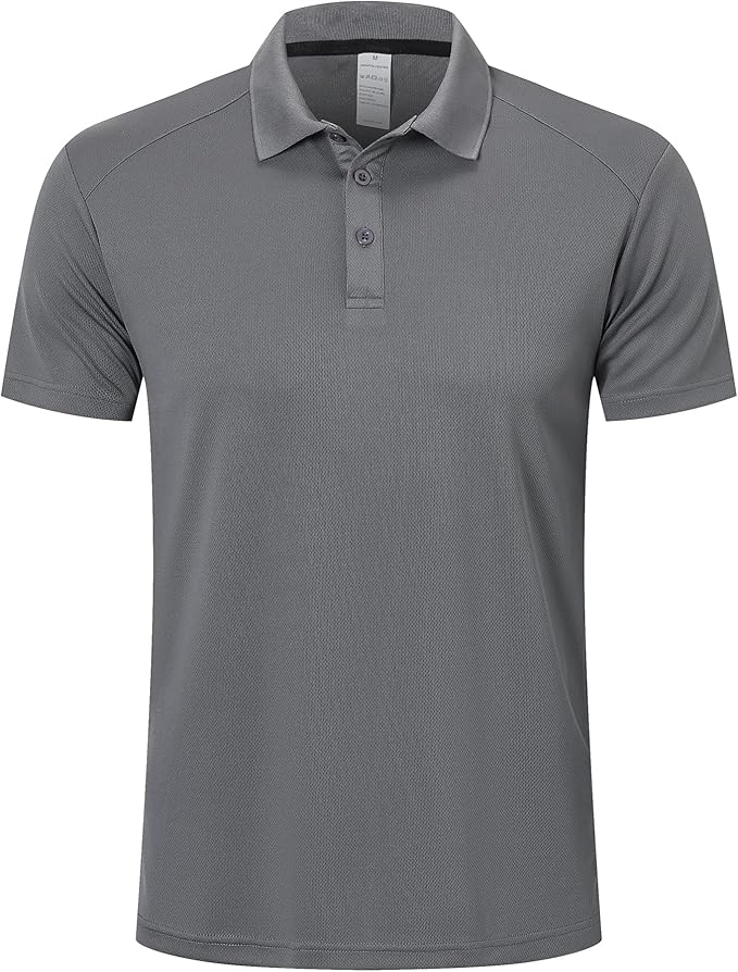 ZENGVEE Mens Polo Shirts Moisture Wicking Short Sleeve Performance Quick Dry Athletic Golf Shirts