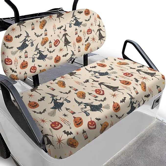 Golf Cart Seat Covers, Universal Fit & Nonskid Bottom Fits for Club Car 2 Person Seats Golf Carts