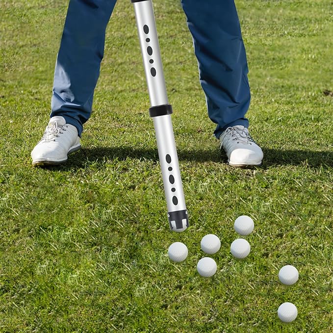 Golf Ball Retriever with Storage Bag, Detachable Golf Ball Picker Upper Tube, Aluminum Alloy Golf Ball Collector, 40 Inch Golf Balls Shagger Grabber for Men Women, Hold up to 24 Golf Balls