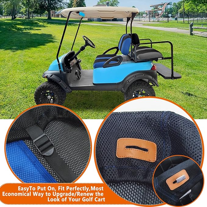 Golf Cart Seat Cover Sets Front Golf Cart Seat Covers Fit for Club Car Precedent OEM Ordinary Seat Cushion, Washable Seat Cover