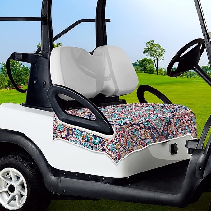 Golf Cart Seat Covers, Golf Cart Seat Towel Blanket, Suitable Yamaha, EZGO, Club Cars, Icon and More 2-Seats Cart, 100% Microfiber, Essential Golf Cart Accessories, 51'' x 31''