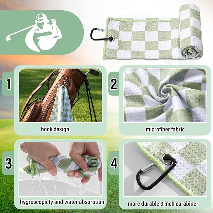 Liliful 12 Pcs Golf Accessories Kit, Include Golf Ball Bag with Hook Towel Tees Magnetic Ball Marker Divot Tool Cleaner Brush for Women Man Gifts