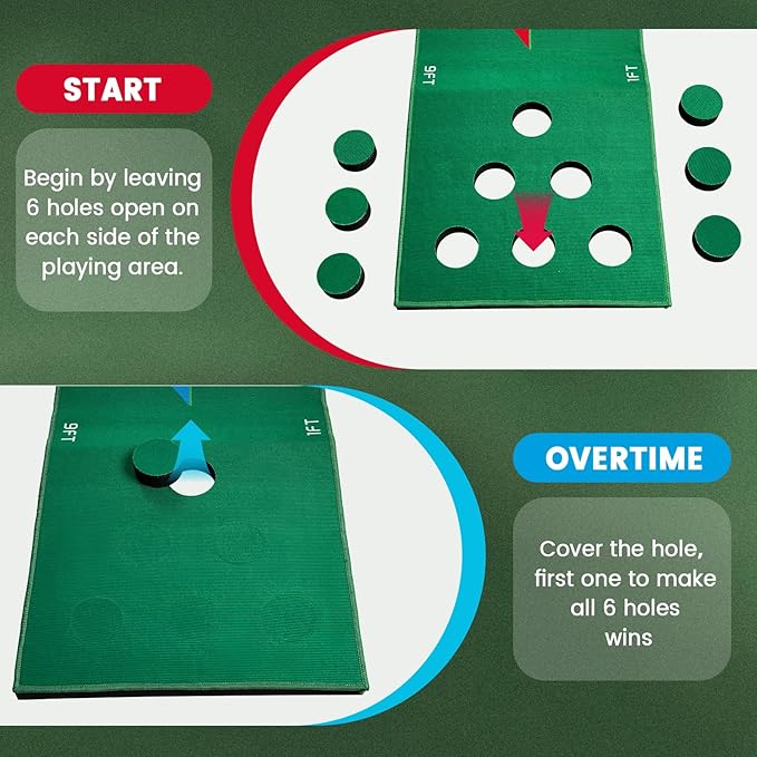 Golf Putting Game Putting Green Golf Putting Mat Indoor Outdoor Pratice Golf Game Set for Office Backyard Party
